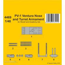 CMK 129-4469 - 1:48 PV-1 Ventura Nose and Turret Armament 1/48