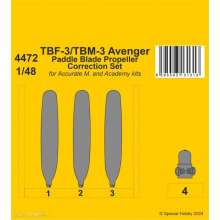 CMK 129-4472 - 1:48 TBF-3/TBM-3 Avenger Paddle Blade Propeller Correction Set 1/48 for Accurate/Academy kits