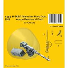 CMK 129-4484 - B-26B/C Marauder Nose Gun, Ammo Boxes and Feed / for ICM kit