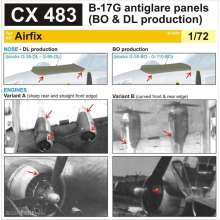 Eduard Accessories CX483 - B-17G antiglare panels(BO&DL produktion) for Airfix in 1:72