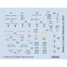 Eduard Accessories D48074 - Hawker Typhoon stencils 1/48 for HASEGAWA in 1:48