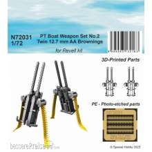 CMK 129-N72031 - 1:72 PT Boat Weapon Set No.2 - Twin 12.7 mm AA Brownings (2 printed pcs) 1/72