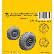 CMK 7481 - 1:72 Beaufighter Mk.I/VI Mainwheels - Early Wheel Disk / Block Tread Pattern