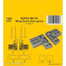 CMK 129-7493 - 1:72 Spitfire Mk.VC Wing Guns (four guns) / for Airfix kit