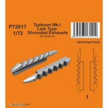 CMK 129-P72017 - Typhoon Mk.I Late Type Shrouded Exhausts / for Airfix kit