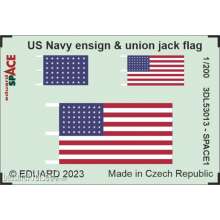 Eduard Accessories 3DL53013 - 1/350 US Navy ensign & union jack flag SPACE 1/200