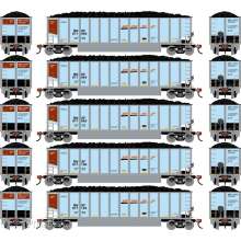 Athearn ATH-2305 - N ATH Bethgon Coalporter w/Coal Load BNSF #671056/671064/671082/671100/671125 (5)