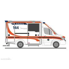 Rietze 76105 - WAS Design-RTW´18 Ambulance Kantonsspital Luzern (CH), 1:87