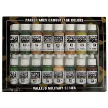 Vallejo 770179 - Farbset, Panzer-Aces Tarnungen, 16x17 ml