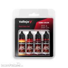 Vallejo 772377 - Farb-Set Rot, 4x 18 ml