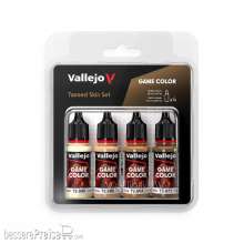 Vallejo 772380 - Farb-Set Gebräunte Haut, 4x 18 ml