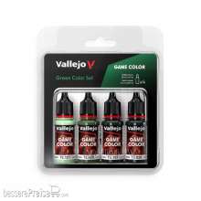 Vallejo 772384 - Farb-Set Grün, 4x 18 ml