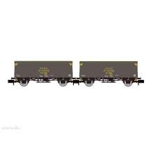 Arnold HN6660 - RENFE, 2-tlg. Set 2-achs. gedeckter Güterwagen J300.000