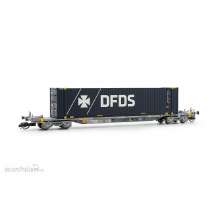 Arnold HN9751 - TOUAX, vierachsiger Containerwagen der Bauart Sffgmss mit 45? Container DFDS