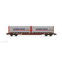 Arnold HN6590 - 4-achsiger Containerwaggon Sgnss, braun, mit 2x 30container Alfred Talke