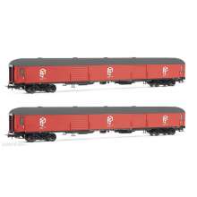 Electrotren HE4001 - RENFE, Set mit 2 Gepäckwagen DD-8100, Rot, Paquexpres