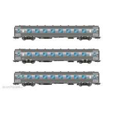 Jouef HJ4174 - SNCF, 3-tlg. Set DEV Inox Reisezugwagen (kurz), bestehend aus 1x A8, 1x A3B5 und 1x A5s