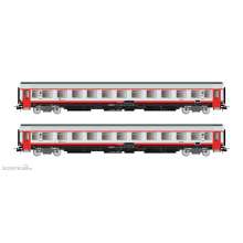 Rivarossi HR4355 - FS, 2-tlg. Set 2. Klasse Reisezugwagen UIC-Z1, Progetto 901, Frecciabianca mit roten Einstiegsstufen