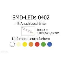 Tams Elektronik 81-50050-02 - SMD-LED, Bauform 0402, mit angelöteten Kupferlackdrähten, kaltweiß