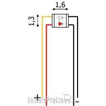 Tams Elektronik 81-59206-02 - DUO-SMD-LEDs, Bauform 0605, mit angelöteten Kupferlackdrähten, kaltweiß-rot