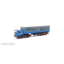 Herpa 87MBS026253 - Mercedes-Benz LPS 2032 Planen-Sattelzug ´Hübinger´