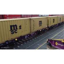 B-Models 90.501 - Containertragwagen-Doppeleinheit, 4x 20´-Container MSC