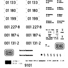 Weinert 9101 - Schiebebild-Beschriftung für BR 01