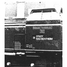 Weinert 9110 - Schiebebild-Beschriftung für V 65 der Bentheimer Eisenbahn AG