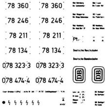 Weinert 9116 - Schiebebild-Beschriftung für BR 78