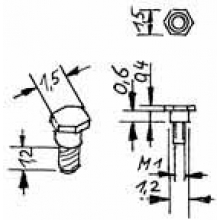 Weinert 92203 - Schrauben M 1 mit Sechskantkopf und kurzem Bund für Steuerung