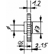 Weinert 9607 - Modul 0,4 Kunststoff-StirnzahnradZähnezahl 18Bohrung 2,03 mm