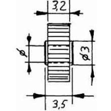 Weinert 9610 - Modul 0,4 Kunststoff-StirnzahnradZähnezahl 20Bohrung 1,97 mm