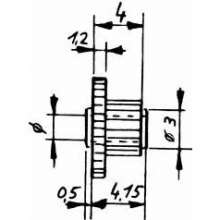 Weinert 9630 - Modul 0,4 Kunststoff-StufenzahnradZähnezahl 10 auf 20Bohrung 2,03 mm