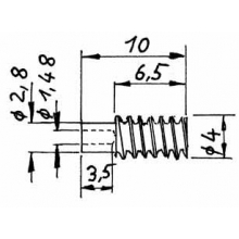 Weinert 96503 - Modul 0,4 Messing-Schnecke4,0 DurchmesserBohrung 1,48 mm