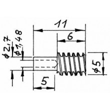 Weinert 96506 - Modul 0,4 Messing-Schnecke 5,0 Durchmesser Bohrung 1,48 mm