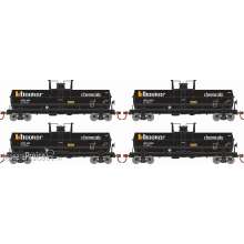 Athearn 75001306 - 42´ Chemical Tank Car Hooker Chemicals - 4-Wagen HCPX #1195 / 1198 / 1202 / 1206