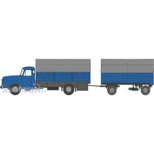 REE Modeles CB-106 - Willeme Blue Covered Truck + Covered Trailer