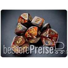 Chessex CHX20419 - Scarab® Mini-Polyhedral Blue Blood™/gold 7-Die Set