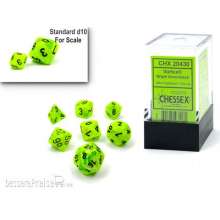 Chessex CHX20430 - Vortex® Mini-Polyhedral Bright Green/black 7-Die Set