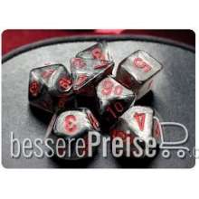 Chessex CHX20478 - Velvet® Mini-Polyhedral Black/red 7-Die Set