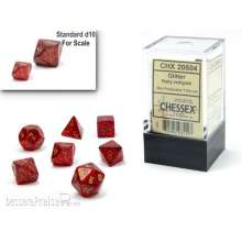 Chessex CHX20504 - Glitter Mini-Polyhedral Ruby/gold 7-Die Set