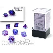 Chessex CHX20557 - Nebula® Mini-Polyhedral Nocturnal™/blue Luminary™7-Die Set