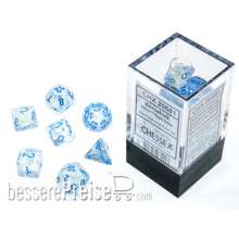 Chessex CHX20581 - Borealis® Mini-Polyhedral Icicle™/light blue Luminary™7-Die Set