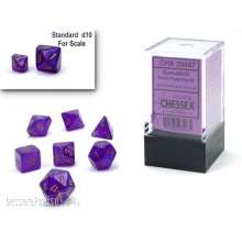 Chessex CHX20587 - Borealis® Mini-Polyhedral Royal Purple/gold Luminary™7-Die Set