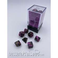 Chessex CHX20640 - Gemini® Mini-Polyhedral Black-Purple/gold 7-Die Set