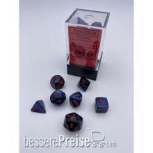 Chessex CHX20658 - Gemini® Mini-Polyhedral Black-Starlight™/red 7-Die Set