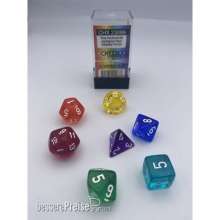 Chessex CHX23099 - Prism Translucent GM & Beginner Player Polyhedral 7-Die Set