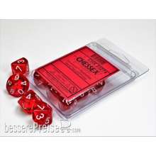 Chessex Würfel CHX23274 - Red w/white translucent Ten d10 Sets