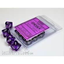 Chessex Würfel CHX23277 - Purple w/white translucent Ten d10 Sets