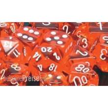 Chessex Würfel CHX23603 - Orange w/white Translucent 16mm d6 with pips Dice Blocks™ (12 Dice)